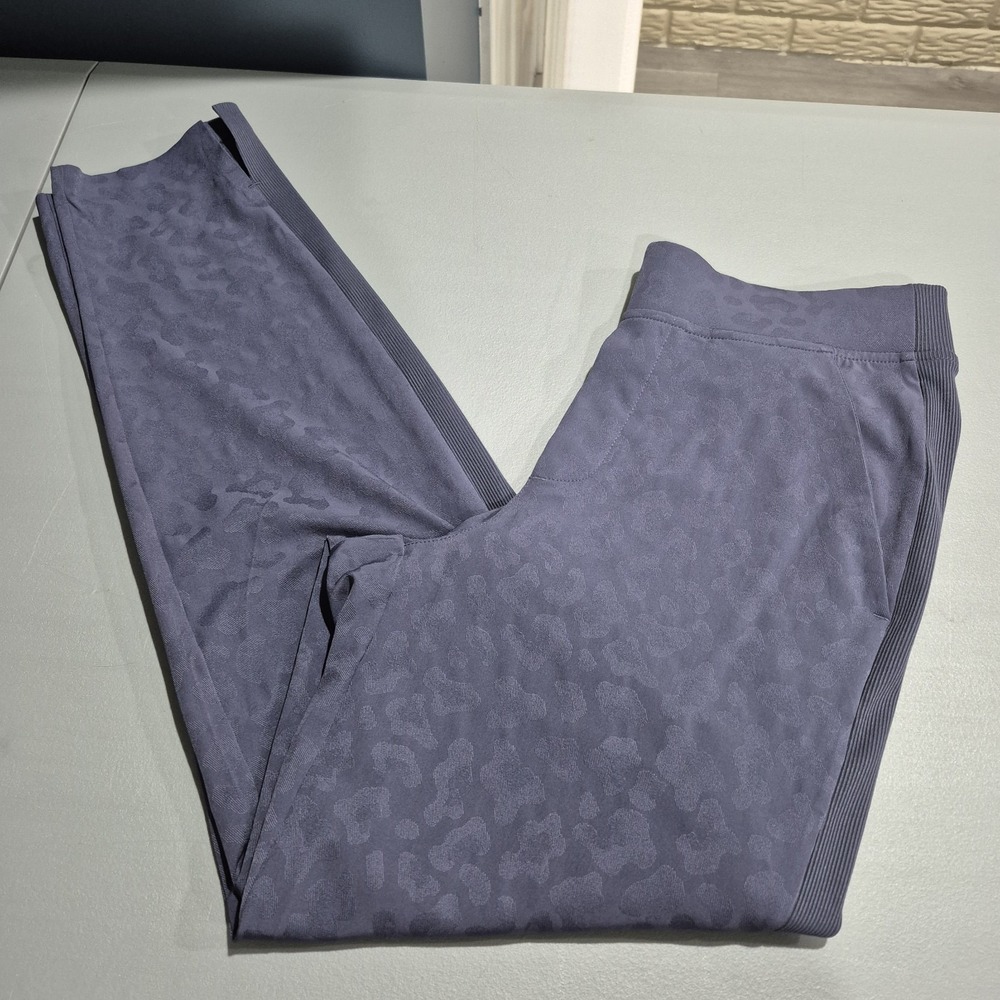 Athleta Pants‎ Womens 4 Medieval Violet Leopard Brooklyn Ankle Travel Athleisure
